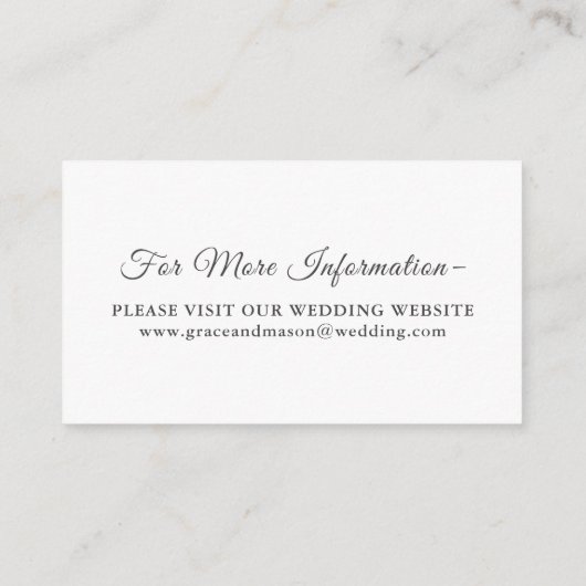 銀エレガント植物学の結婚詳細 エンクロージャーカード (裏面)