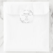 銀エレガント植物学葉品結婚の感謝 スクエアシール (バッグ)