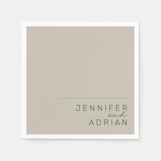 銀エレガント淡い色ののモダン結婚ナプキン スタンダードカクテルナプキン (正面)