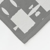 銀エレガント灰色の幾何学模様 フリースブランケット (角)