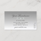 銀エレガント灰色の白いグラデーション宝石 名刺 (裏面)