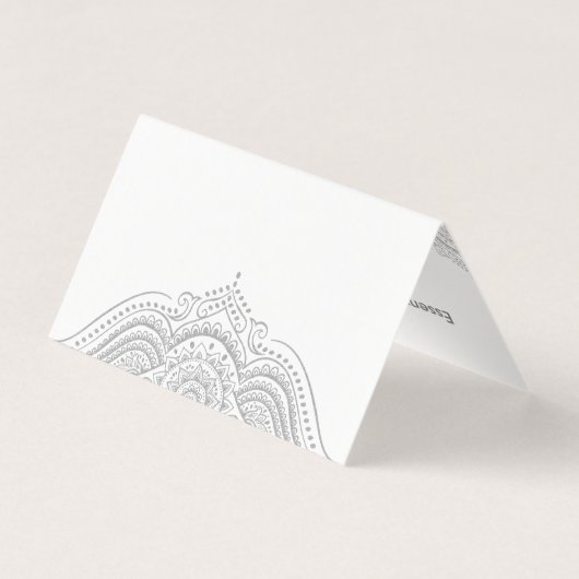 銀エレガント灰色マンダ華美ラ 名刺 (裏面)