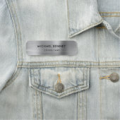 銀エレガント灰色メタリックプロフェッショナル事業 名札 (インサイチュ)