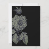 銀エレガント牡丹オンブラックフローラパーティー 招待状 (裏面)