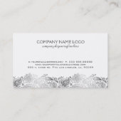 銀エレガント白ペイズリーウェディングプランナー 名刺 (裏面)