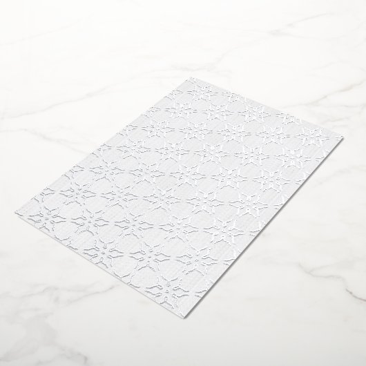 銀エレガント箔のスノーフレーク・カードのクリーニング 箔シーズンカード (回転した状態)