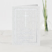 銀エレガント箔クロス悔やみや弔慰実在 箔グリーティングカード (正面)
