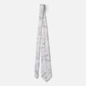 銀エレガント箔シック白大理石 ネクタイ (裏面)
