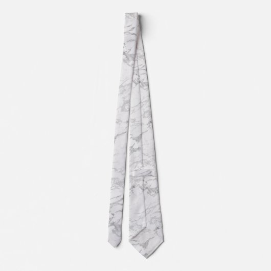 銀エレガント箔シック白大理石 ネクタイ (裏面)