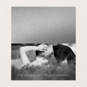 銀エレガント箔スクリプトフォトサンキューカード 名刺 (内部フラット)