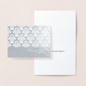 銀エレガント箔ダマスクありがとうノートカード 箔カード (ディスプレー)