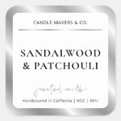 銀エレガント箔フェイクキャンドルモダン包装 スクエアシール (正面)