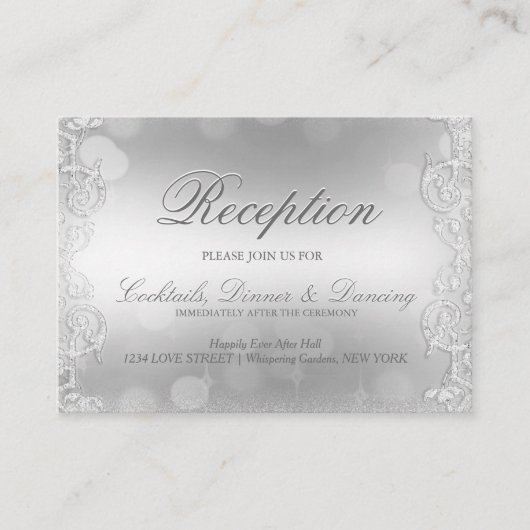 銀エレガント箔フェイク エンクロージャーカード (正面)