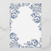 銀エレガント箔フローラ結婚ズ 箔招待状 (裏面)