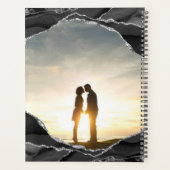 銀エレガント箔ブラックアゲート結婚ト プランナー手帳 (裏面)