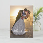 銀エレガント箔ブラックアゲ結婚ートの写真 サンキューカード (スタンド正面)