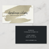 銀エレガント箔ブラックブラシ筆跡 名刺 (正面/裏面)