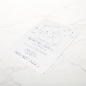 銀エレガント箔モダン卒業招待状 箔招待状 (回転した状態)