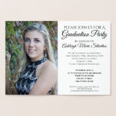 銀エレガント箔卒業パーティー招待状 箔カード (内部)