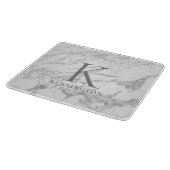 銀エレガント箔大理石モノグラム カッティングボード (角)