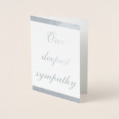 銀エレガント箔悔やみや弔慰カード 箔カード (正面)