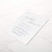 銀エレガント箔書道ブライダルシャワー 箔招待状 (回転した状態)