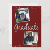 銀エレガント紙吹雪2022年卒業 招待状 (裏面)