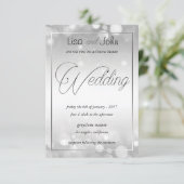 銀エレガント結婚式招待状 招待状 (スタンド正面)