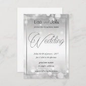 銀エレガント結婚式招待状 招待状 (正面/裏面)