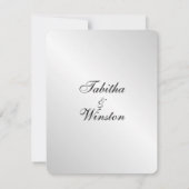 銀エレガント結婚式招待状 招待状 (裏面)