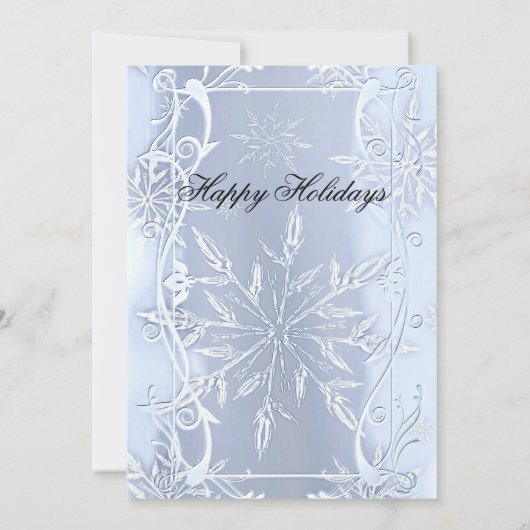 銀エレガント結晶スノーフレーククリスマスパーティー 招待状 (裏面)