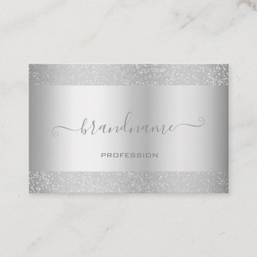 銀エレガント色かわいらし縁ど 名刺 (正面)