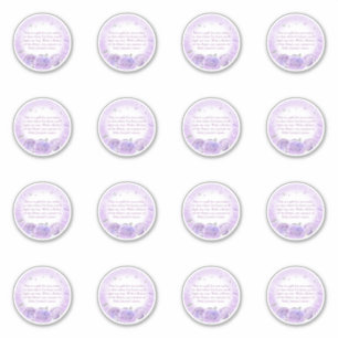 銀エレガント色と薄紫色のバラ蝶 シール