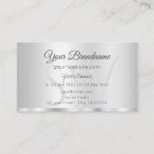 銀エレガント色のイニシャルスタイリッシュ 名刺 (裏面)