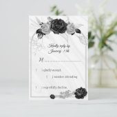 銀エレガント色の花 出欠カード (スタンド正面)