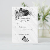 銀エレガント色の花 出欠カード (スタンド正面)