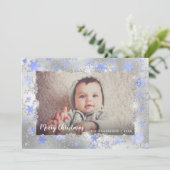 銀エレガント色の雪のカスタム結晶 シーズンカード (スタンド正面)