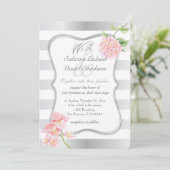 銀エレガント色ストライプ紫紫陽花 招待状 (スタンド正面)