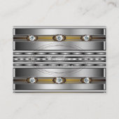 銀エレガント色Rhinestonesフェイク付 名刺 (正面)