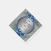 銀エレガント花の結婚ナプキン スタンダードカクテルナプキン (角)