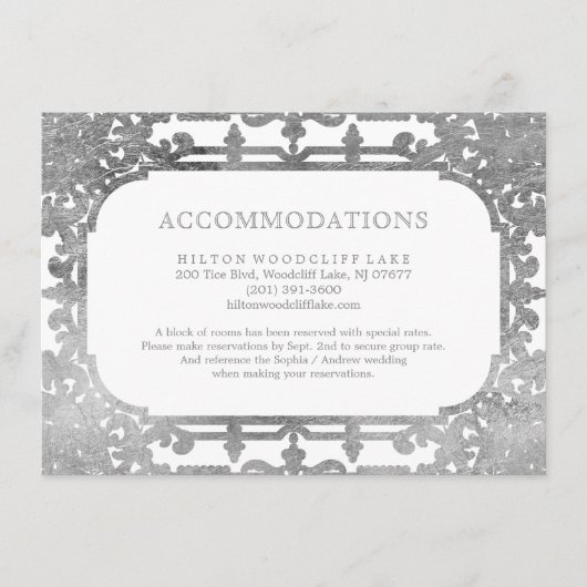 銀エレガント華美ヴィンテージ エンクロージャーカード (正面)