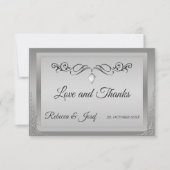 銀エレガント華美角縁ど サンキューカード (正面)