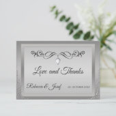 銀エレガント華美角縁ど サンキューカード (スタンド正面)