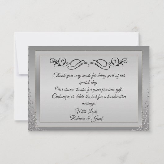 銀エレガント華美角縁ど サンキューカード (裏面)