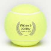 銀エレガント葉リース結婚式の引き出物 テニスボール (裏面)