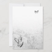 銀エレガント蝶結婚の 招待状 (裏面)