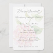 銀エレガント製ストライプフローラブライダルシャワー 招待状 (裏面)
