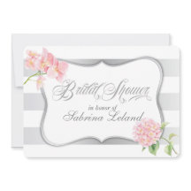 銀エレガント製ストライプフローラブライダルシャワー