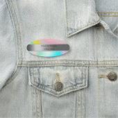 銀エレガント製ストライプ、真珠ホログラフィグラデーションー 名札 (インサイチュ)