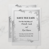 銀エレガント製葉のフラットカードを保存 シーズンカード (正面/裏面)